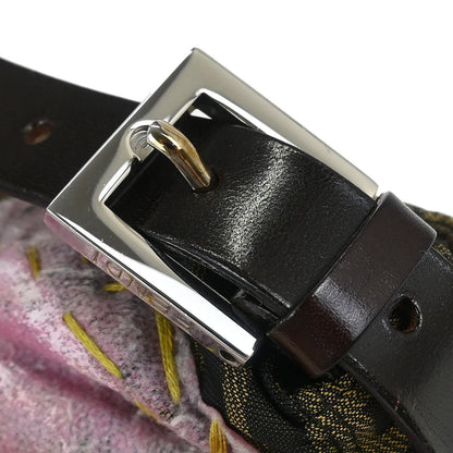 Fendi Brown Zucca Floral Embroidered Baguette Handbag