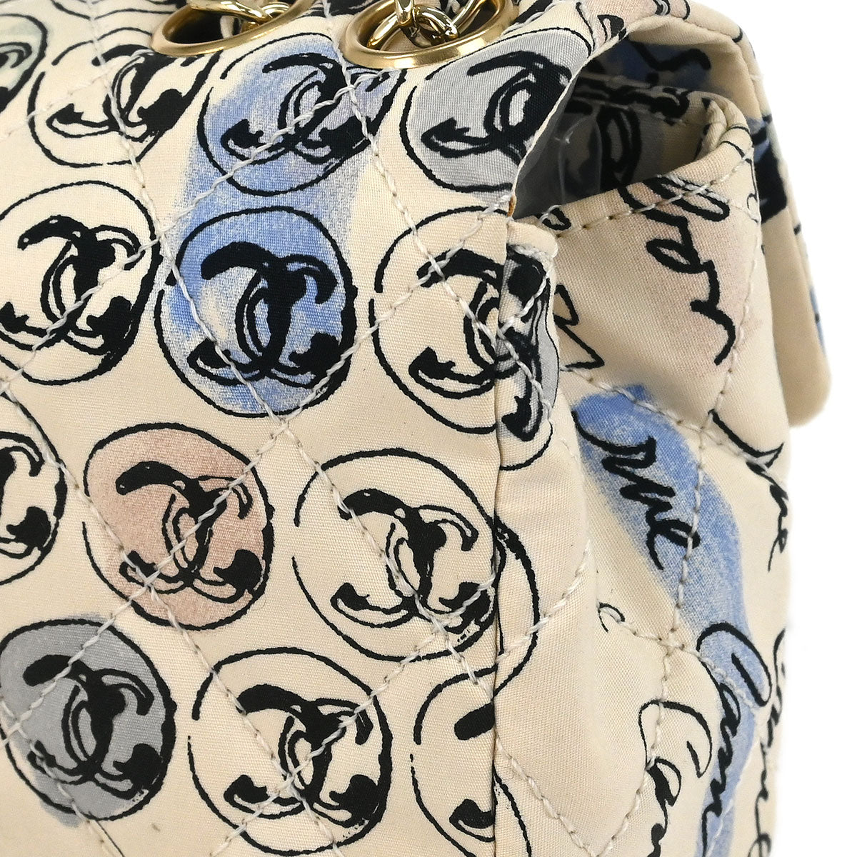 Chanel 2005-2006 White Canvas Shoulder Bag