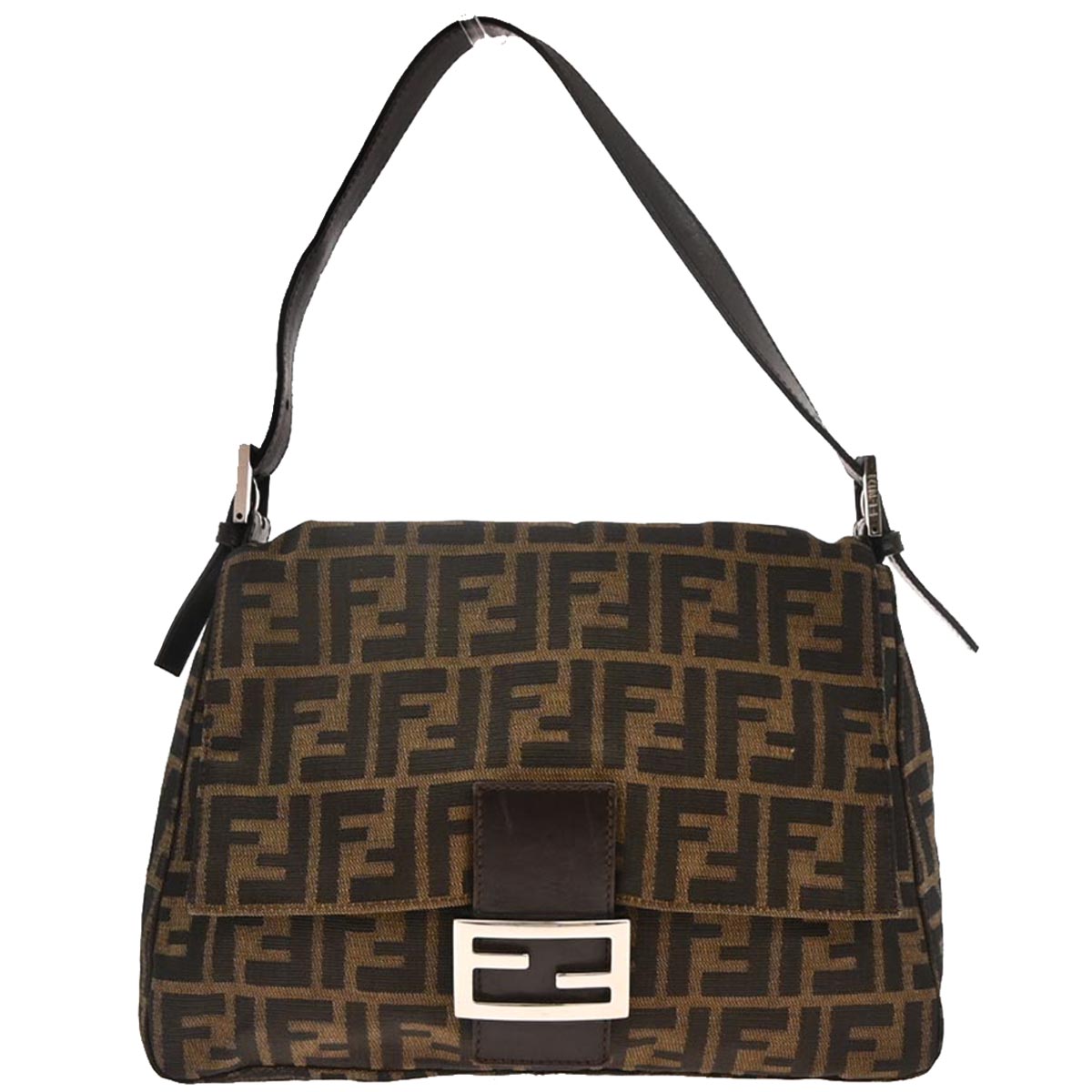 Fendi Brown Canvas Zucca Mamma Baguette Handbag