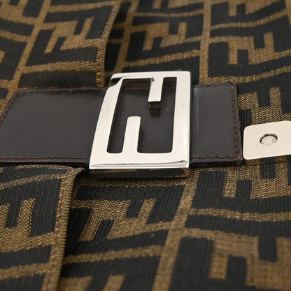 Fendi Brown Canvas Zucca Mamma Baguette Handbag