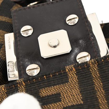 Fendi Brown Canvas Zucca Mamma Baguette Handbag