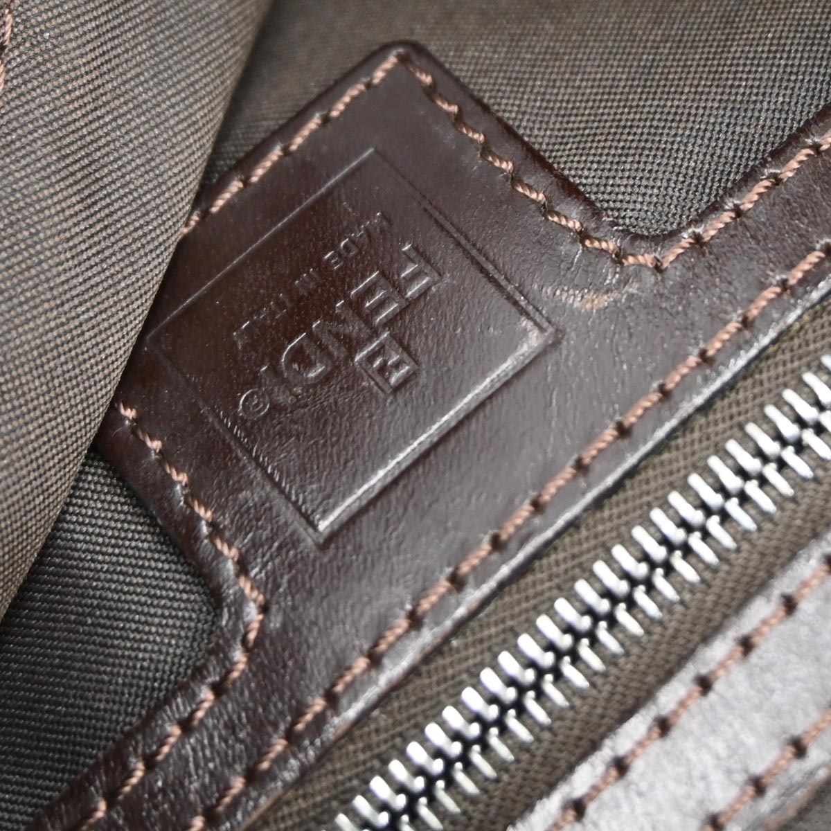 Fendi Brown Canvas Zucca Mamma Baguette Handbag