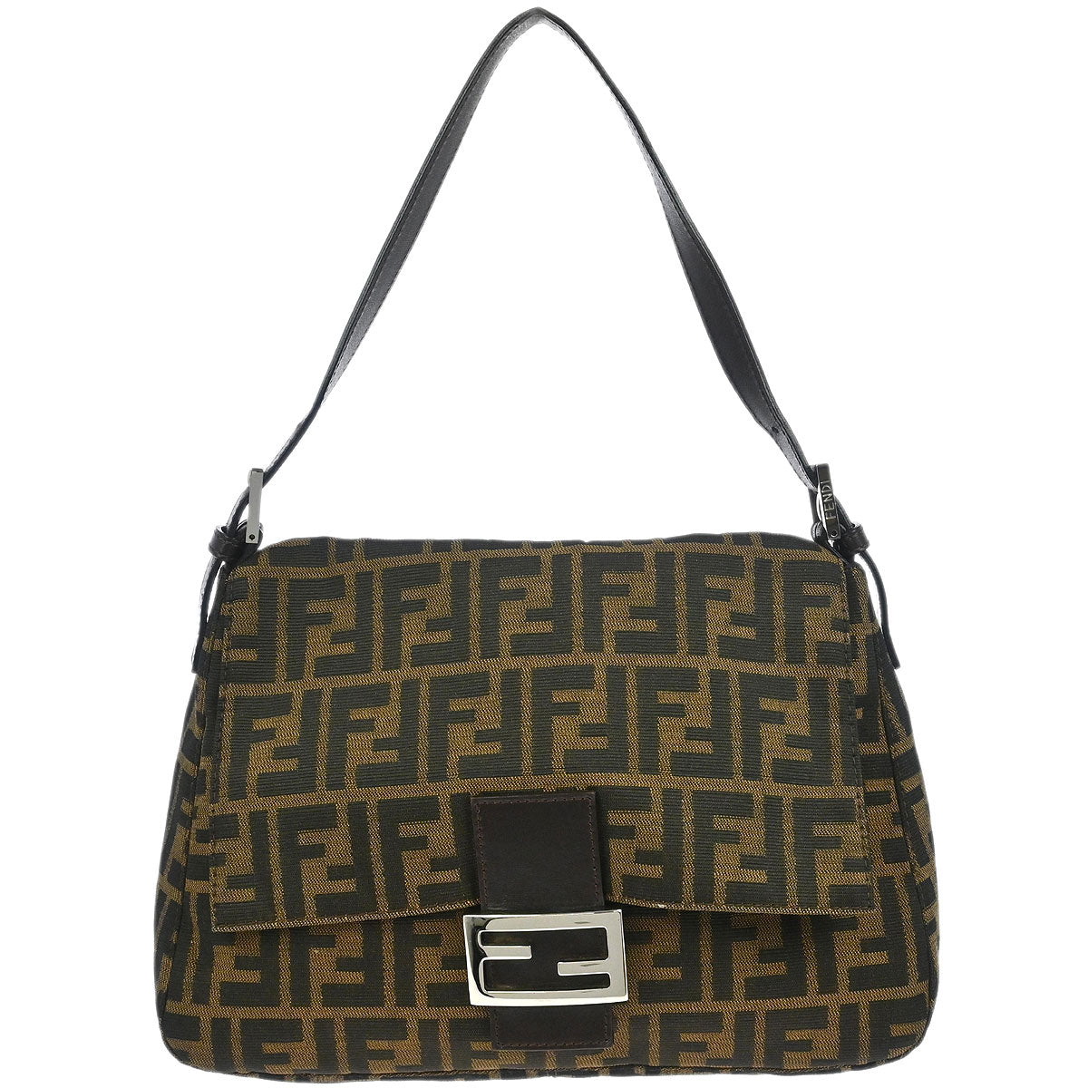 Fendi Brown Canvas Zucca Mamma Baguette Handbag
