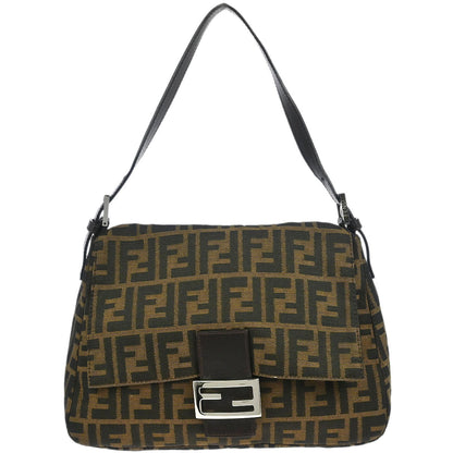 Fendi Brown Canvas Zucca Mamma Baguette Handbag