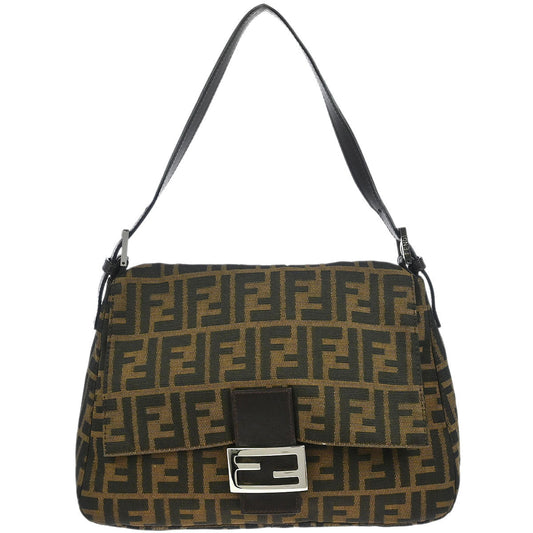 Fendi Brown Canvas Zucca Mamma Baguette Handbag