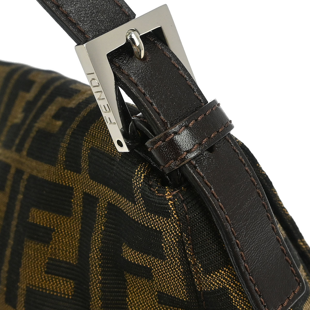 Fendi Brown Canvas Zucca Mamma Baguette Handbag