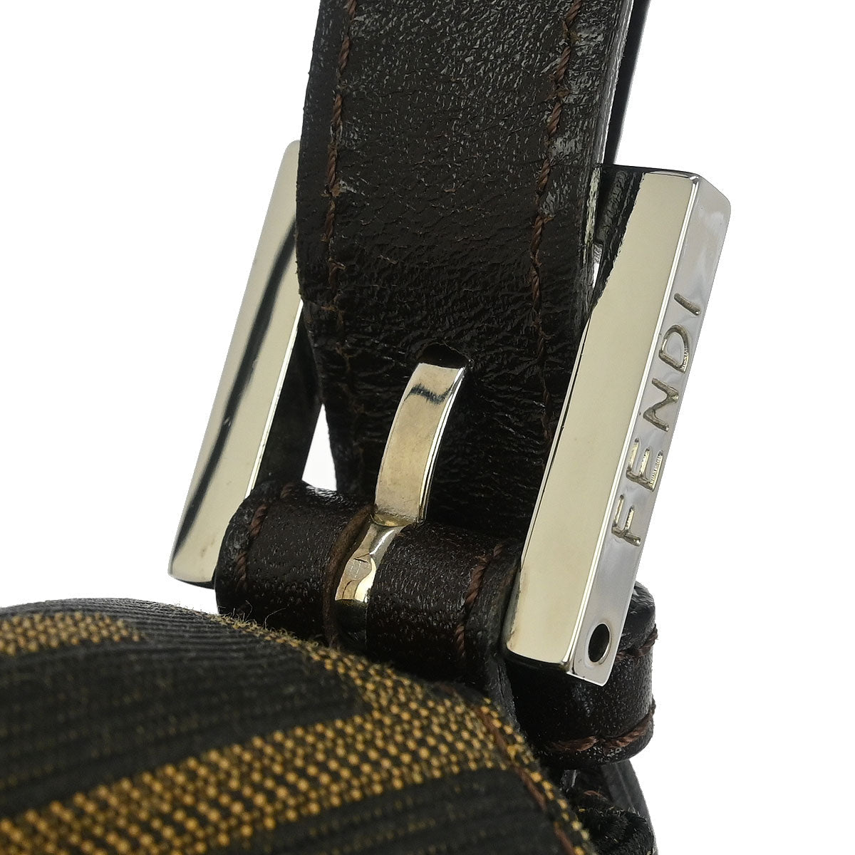 Fendi Brown Canvas Zucca Mamma Baguette Handbag