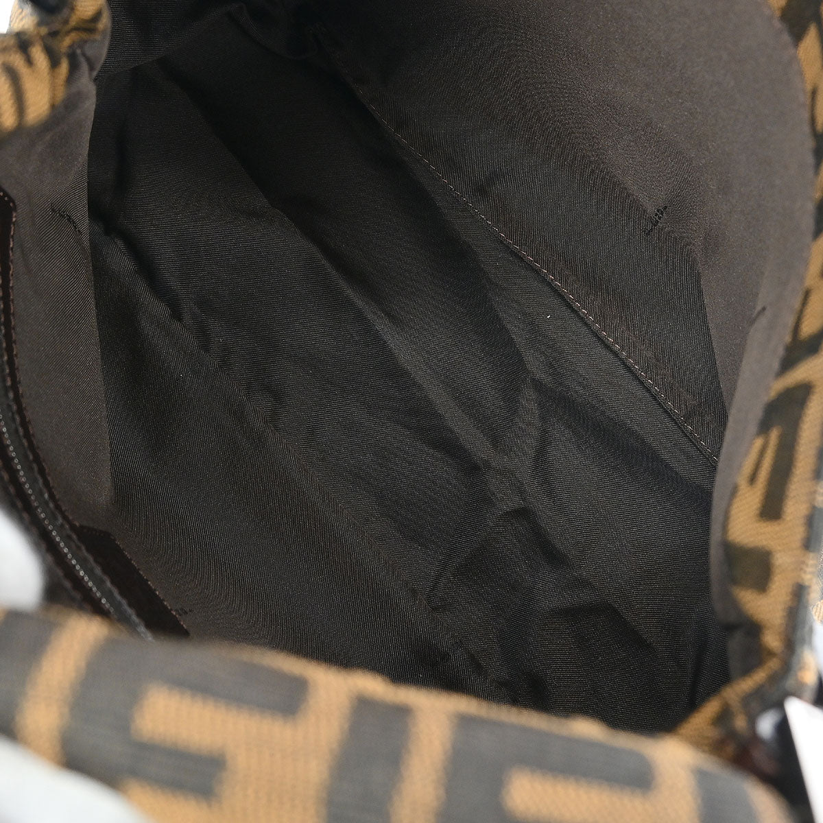 Fendi Brown Canvas Zucca Mamma Baguette Handbag