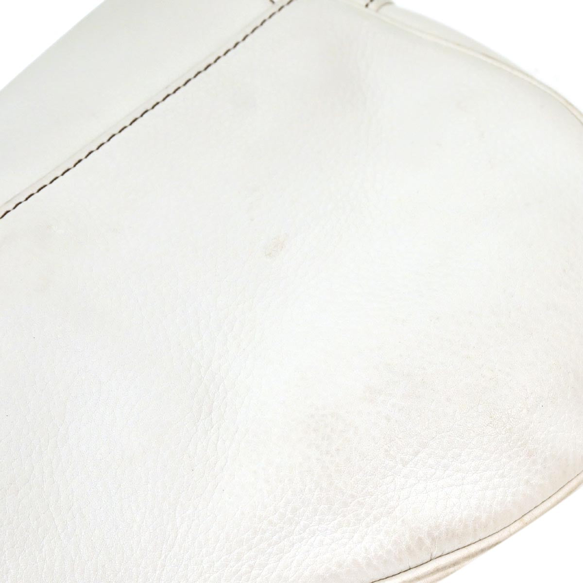 Christian Dior White Leather Saddle Handbag