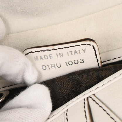 Christian Dior White Leather Saddle Handbag