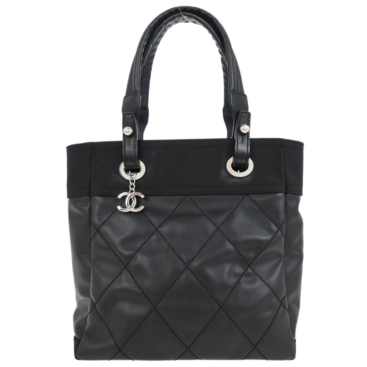 Chanel 2008-2009 Black Calfskin Paris-Biarritz Tote PM Tote Handbag