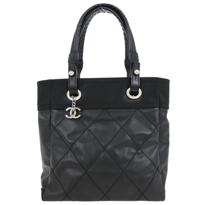 Chanel 2008-2009 Black Calfskin Paris-Biarritz Tote PM Tote Handbag