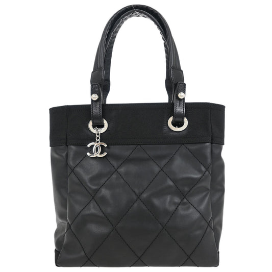 Chanel 2008-2009 Black Calfskin Paris-Biarritz Tote PM Tote Handbag