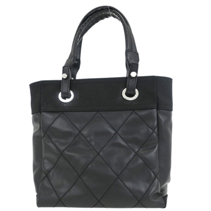 Chanel 2008-2009 Black Calfskin Paris-Biarritz Tote PM Tote Handbag