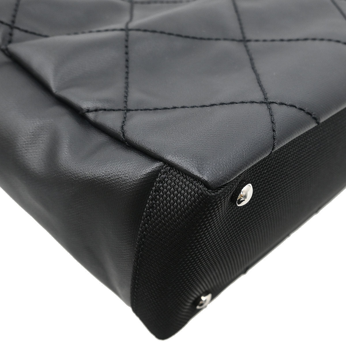 Chanel 2008-2009 Black Calfskin Paris-Biarritz Tote PM Tote Handbag