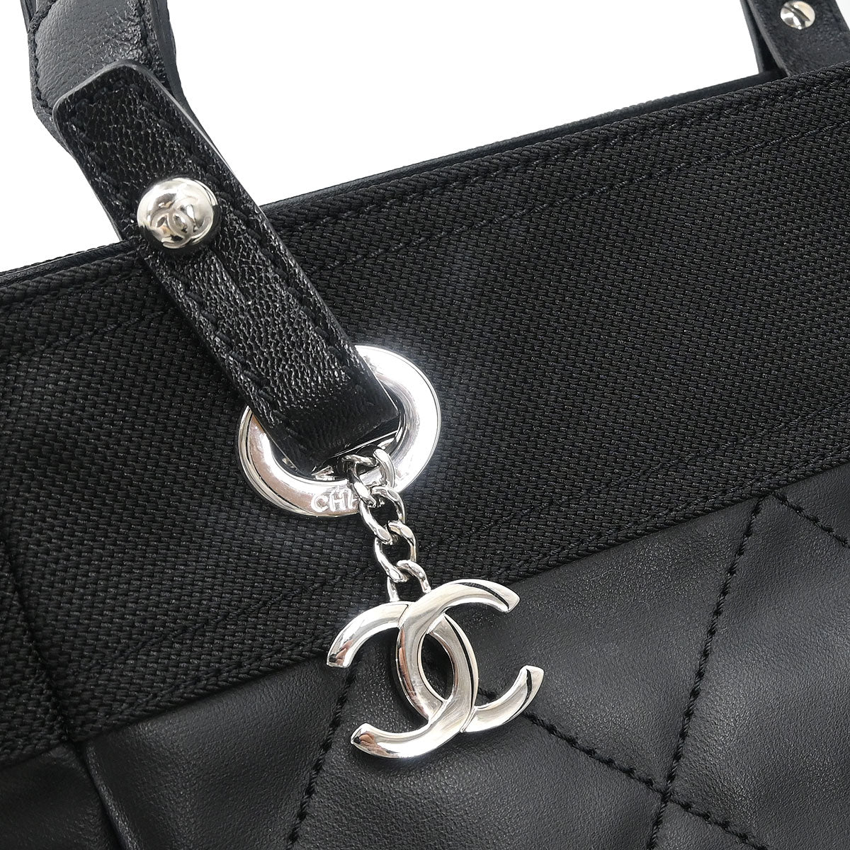 Chanel 2008-2009 Black Calfskin Paris-Biarritz Tote PM Tote Handbag