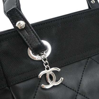 Chanel 2008-2009 Black Calfskin Paris-Biarritz Tote PM Tote Handbag
