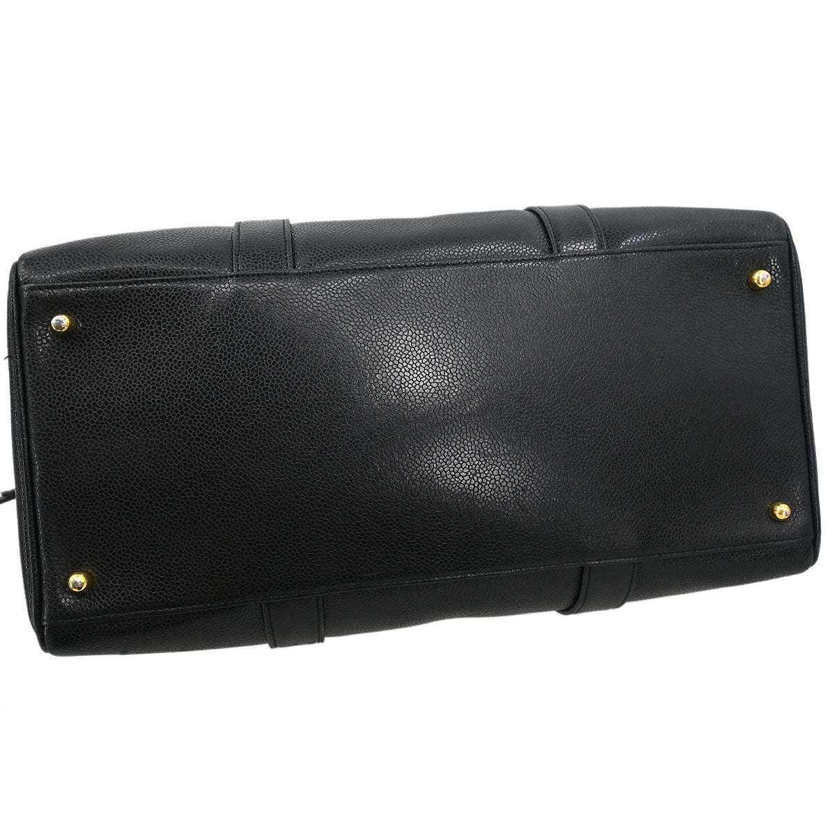 Chanel 1991-1994 Black Caviar 2way Shoulder Duffle Handbag