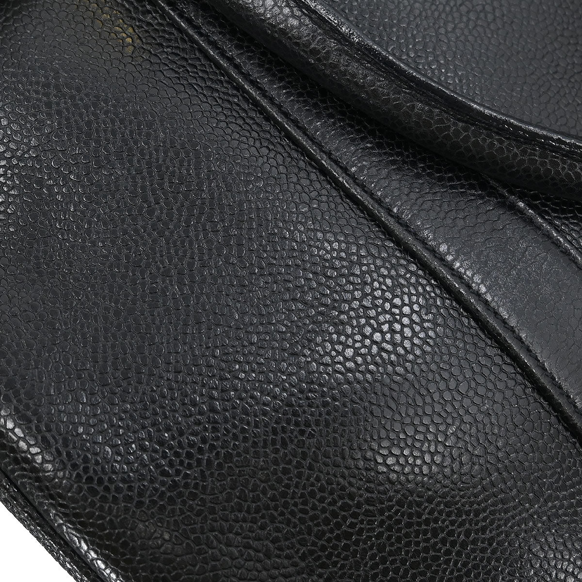 Chanel 1991-1994 Black Caviar 2way Shoulder Duffle Handbag