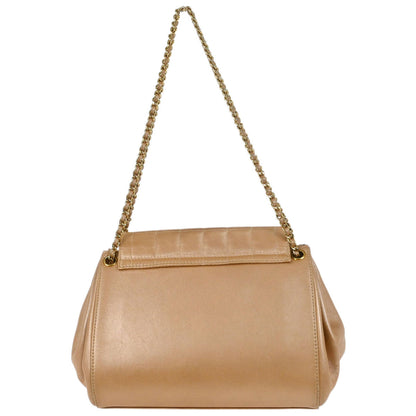 Chanel 2002-2003 Pink Gold Lambskin Choco Bar Mademoiselle Lock Shoulder Bag