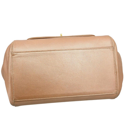 Chanel 2002-2003 Pink Gold Lambskin Choco Bar Mademoiselle Lock Shoulder Bag