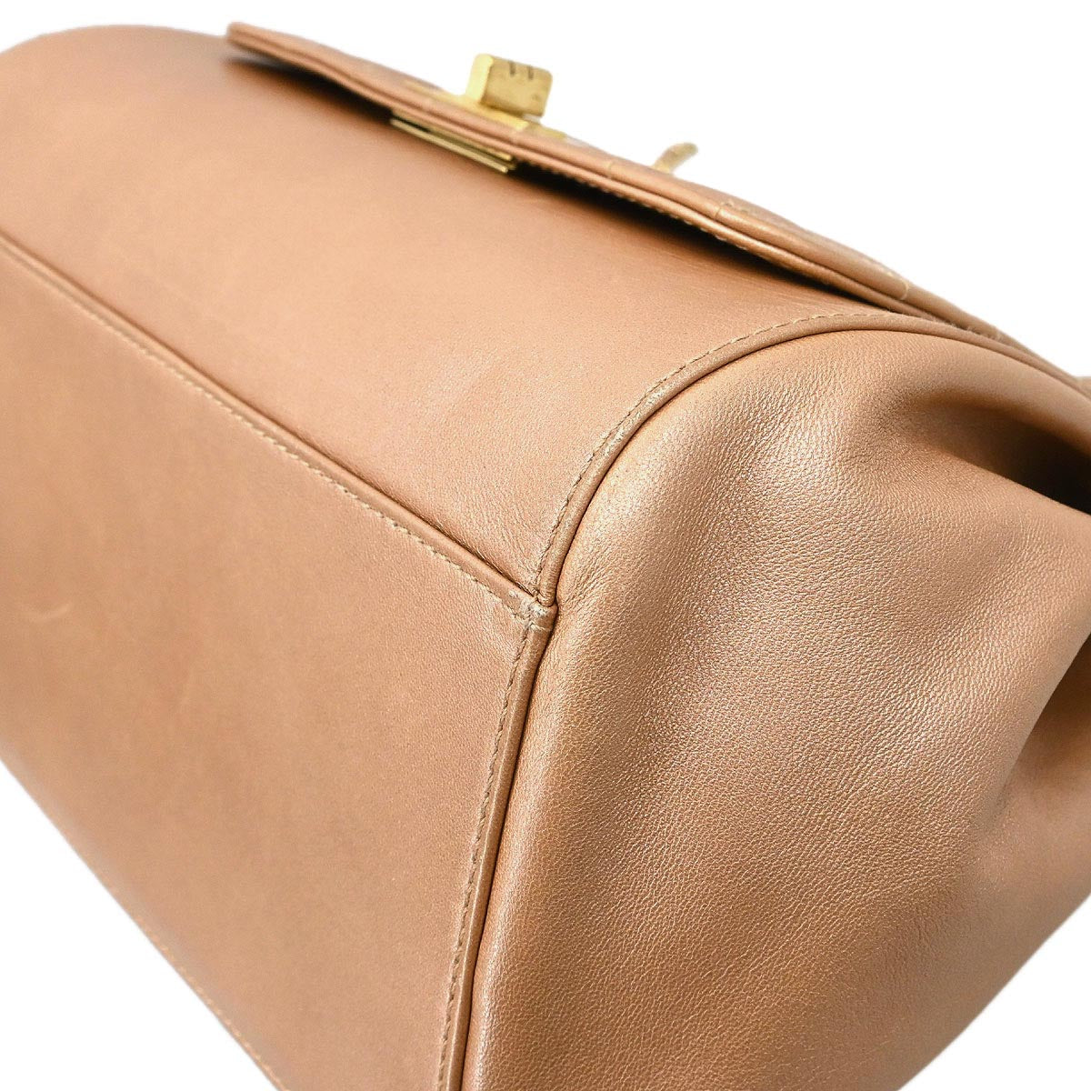 Chanel 2002-2003 Pink Gold Lambskin Choco Bar Mademoiselle Lock Shoulder Bag