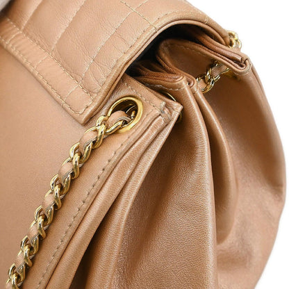 Chanel 2002-2003 Pink Gold Lambskin Choco Bar Mademoiselle Lock Shoulder Bag