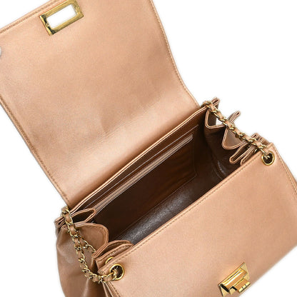 Chanel 2002-2003 Pink Gold Lambskin Choco Bar Mademoiselle Lock Shoulder Bag