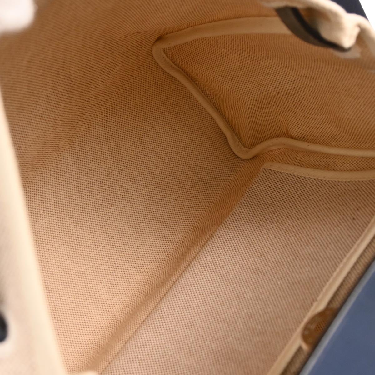 Hermes Beige Navy Toile H Officier Herbag PM 2 in 1 Handbag