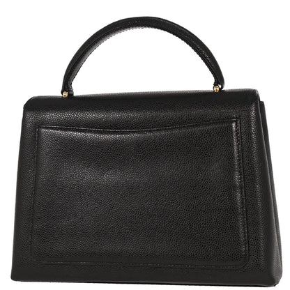 Chanel 1997-1999 Kelly Black Caviar Top Handle Handbag