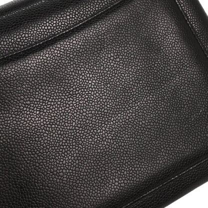 Chanel 1997-1999 Kelly Black Caviar Top Handle Handbag