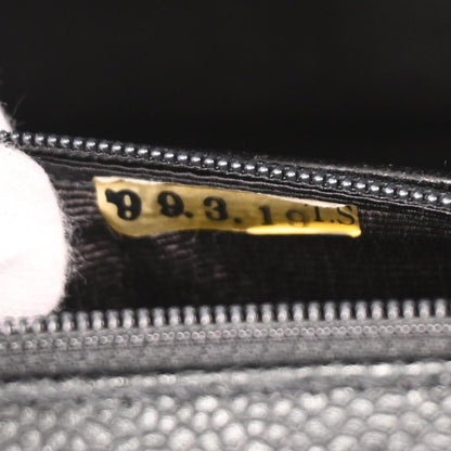 Chanel 1997-1999 Kelly Black Caviar Top Handle Handbag