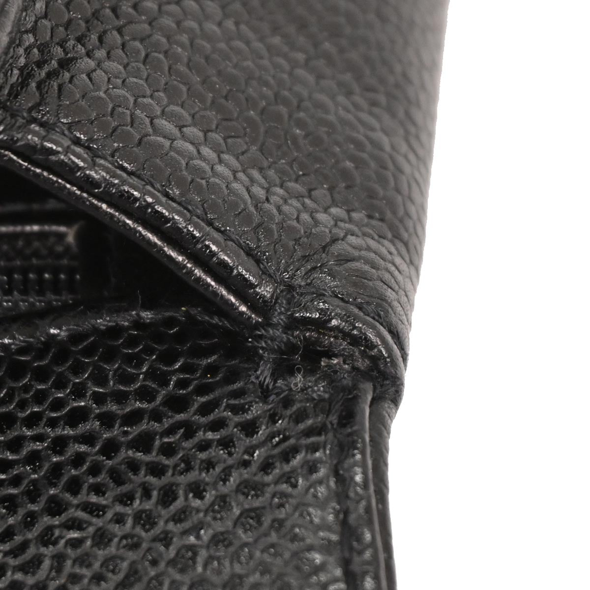 Chanel 1997-1999 Kelly Black Caviar Top Handle Handbag