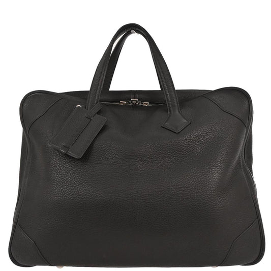 Hermes Black Taurillon Clemence Victoria 43 Handbag
