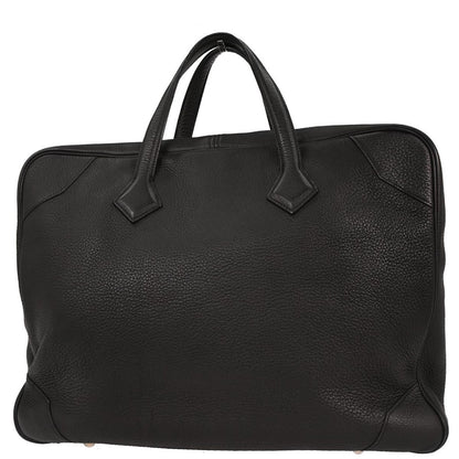 Hermes Black Taurillon Clemence Victoria 43 Handbag
