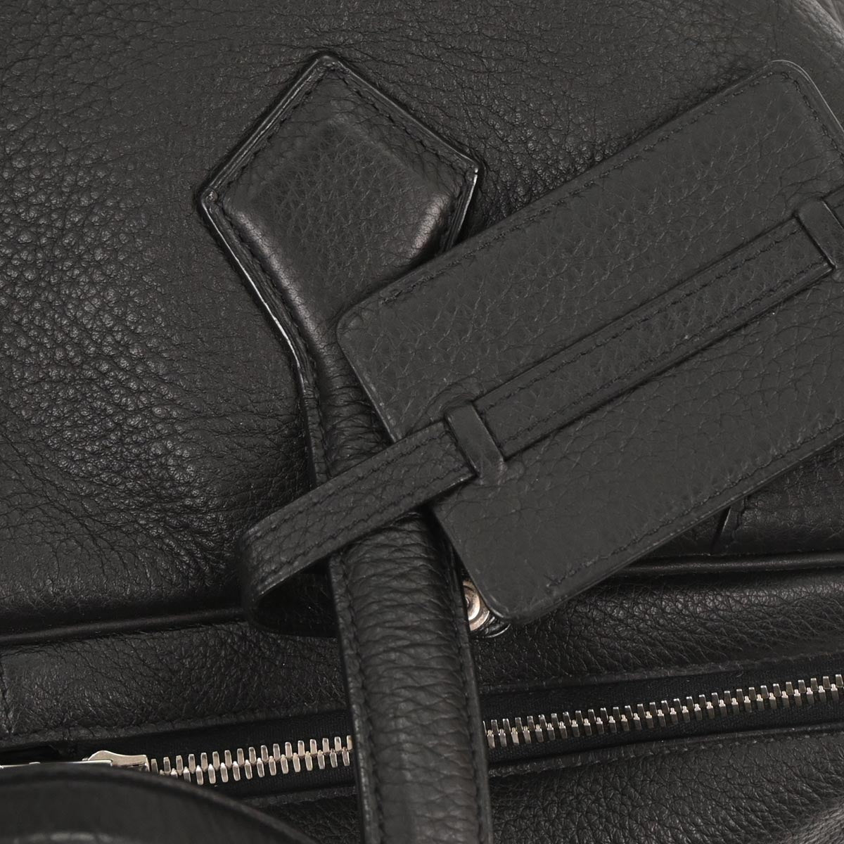 Hermes Black Taurillon Clemence Victoria 43 Handbag