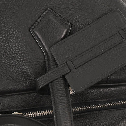 Hermes Black Taurillon Clemence Victoria 43 Handbag