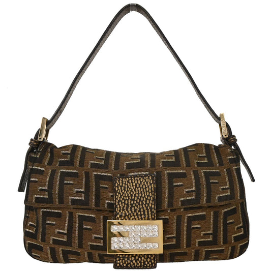 Fendi Brown Canvas Zucca Baguette Handbag