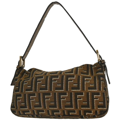 Fendi Brown Canvas Zucca Baguette Handbag