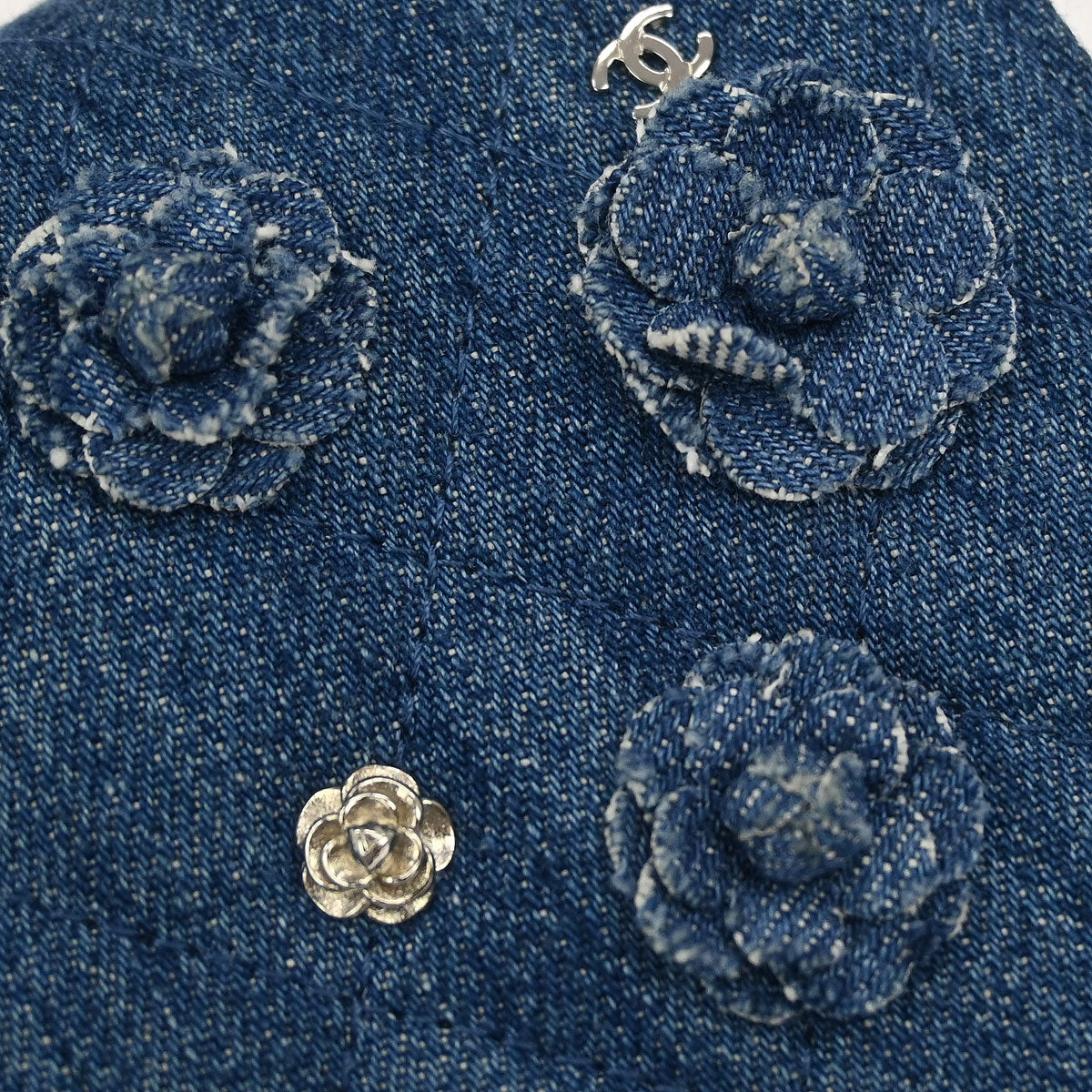 Chanel Blue Denim Camellia WOC Wallet on Chain Bag