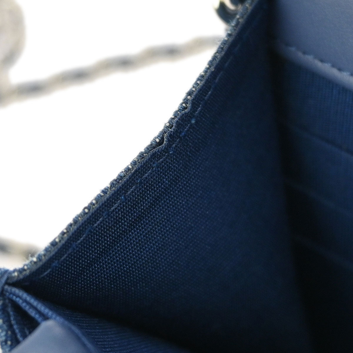 Chanel Blue Denim Camellia WOC Wallet on Chain Bag