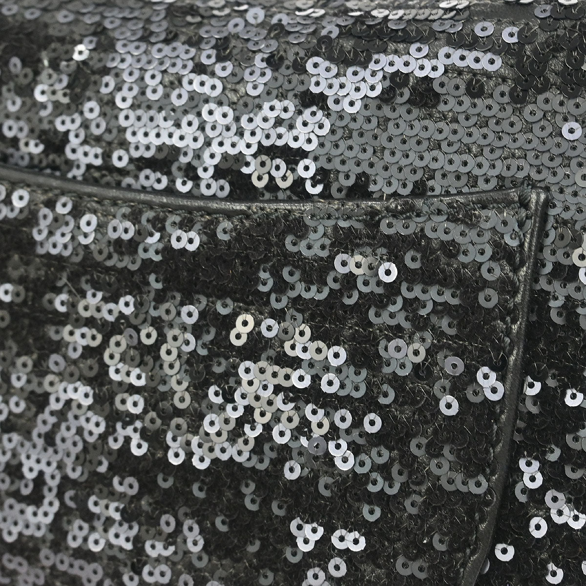 Chanel Black Sequins Lambskin Single Flap Shoulder Bag