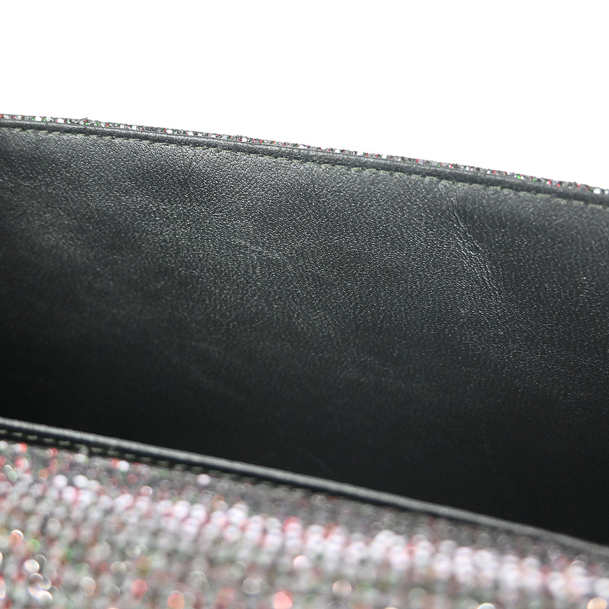 Chanel Silver Mademoiselle Lock Glitter Canvas Shoulder Bag