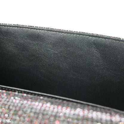 Chanel Silver Mademoiselle Lock Glitter Canvas Shoulder Bag