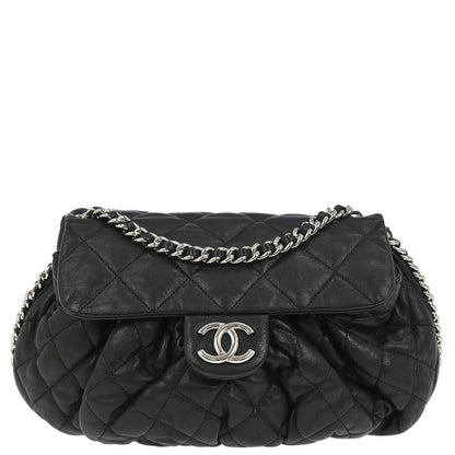 Chanel Black Calfskin Chain Around Shoulder Bag