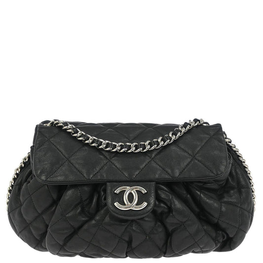 Chanel Black Calfskin Chain Around Shoulder Bag