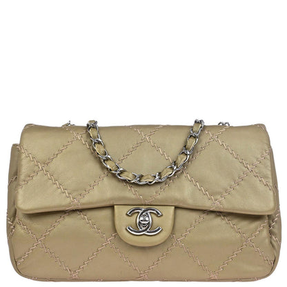 Chanel Gold Lambskin Ultra Stitch Flap Bag