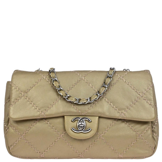 Chanel Gold Lambskin Ultra Stitch Flap Bag