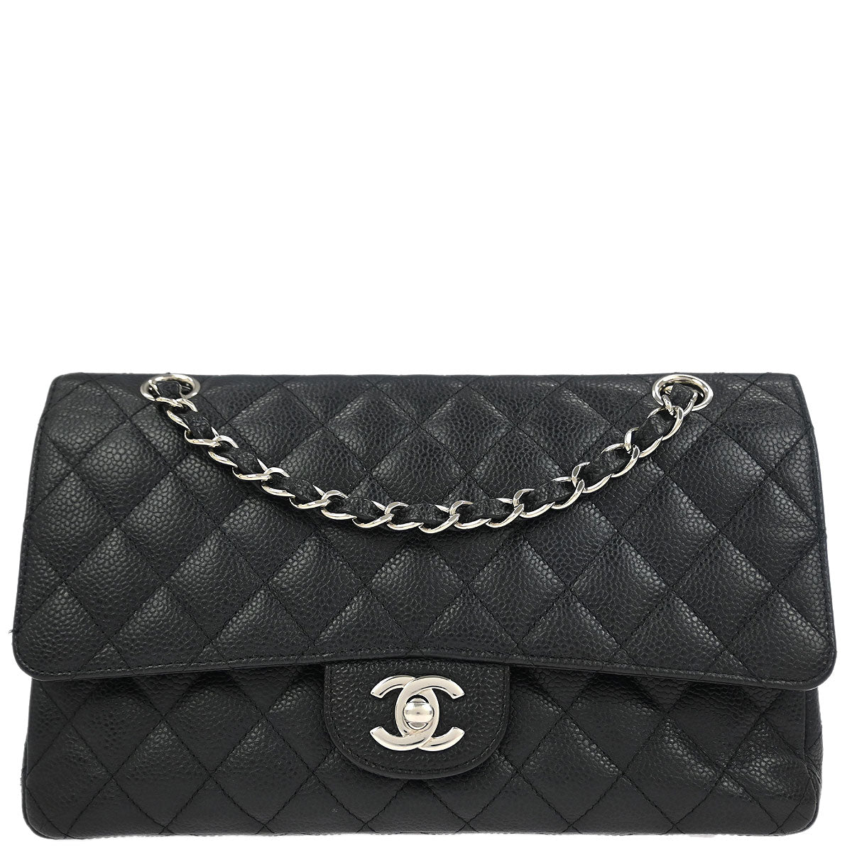 Chanel Black Caviar Medium Classic Double Flap Shoulder Bag