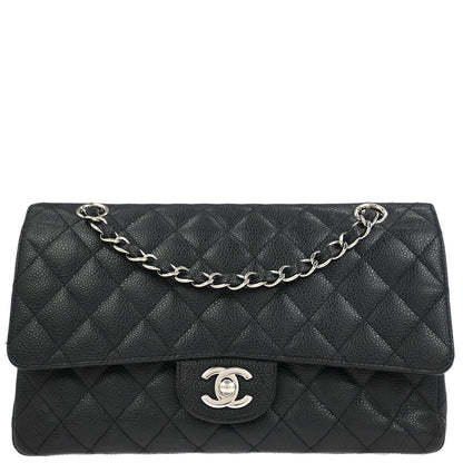 Chanel Black Caviar Medium Classic Double Flap Shoulder Bag